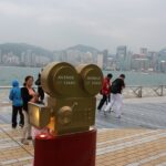 Kamera am Avenue of Stars in Hong Kong