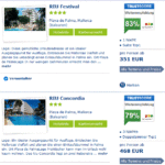 Preisübersicht mit Hotelbewertung