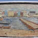 Zeichnung der Königin-Emma-Brücke in Willemstad