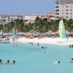 Baden am Palm Beach auf Aruba