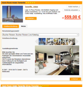 Hard Rock Hotel bei Teneriffa.Reisekiosk24.de